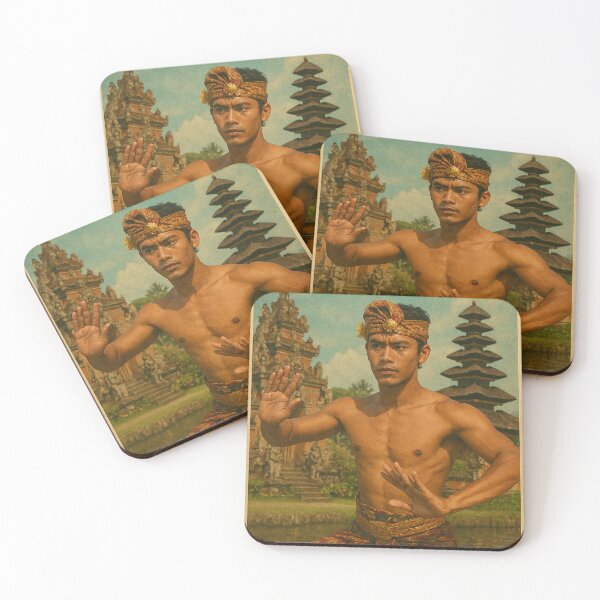 Item preview, Bali Indonesia – Balinese Man in Temple Dance Pose designed and sold by Aryabek.