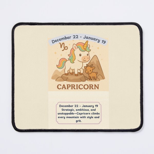 Item preview, Zodiac Unicorn - Capricorn December 22-January 19 designed and sold by Fat Cat Merch.