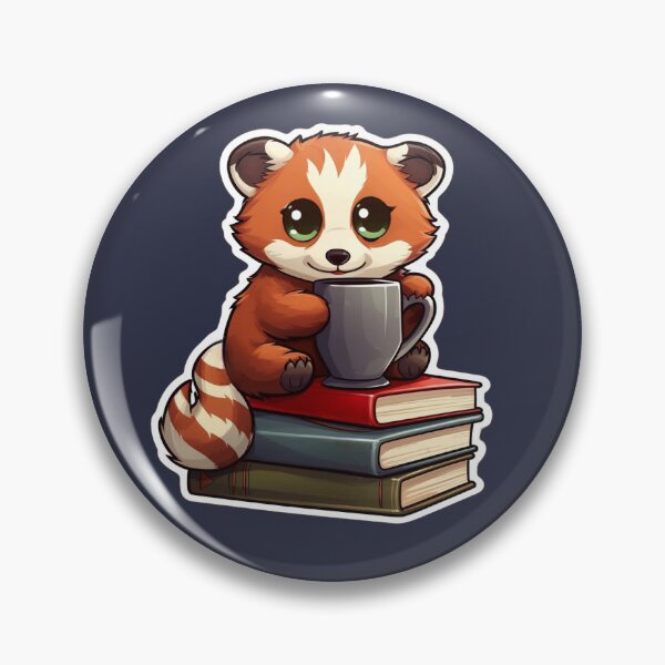 Item preview, Books and Coffee Red Panda designed and sold by DozerDaisyShop.