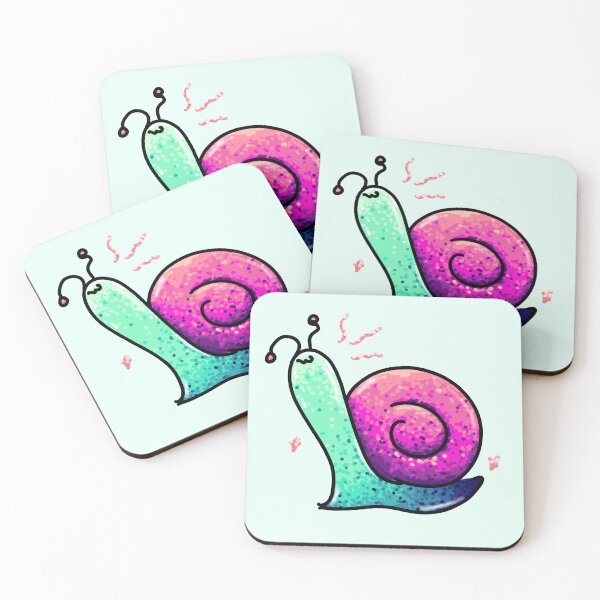 Item preview, Cute Pink and Aquamarine Snail designed and sold by KitKattyDesigns.