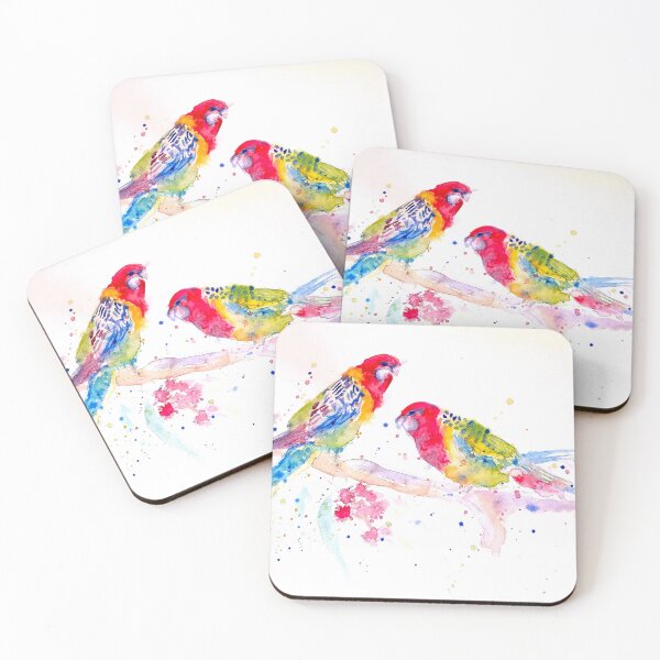 Item preview, Rosella Parrot Bird On a Gum Tree Branch Watercolor Painting designed and sold by Sarah  Rajkotwala.
