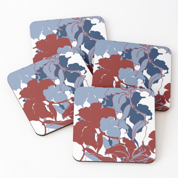Item preview, Heritage Lilies in Red & Blue designed and sold by Hadamundo.