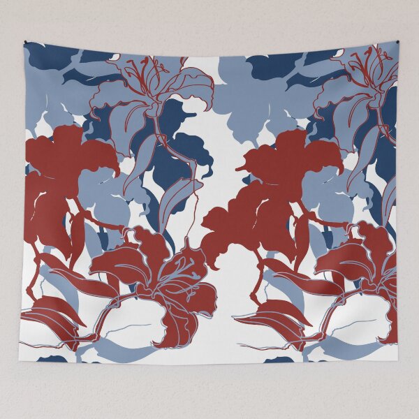 Item preview, Heritage Lilies in Red & Blue designed and sold by Hadamundo.
