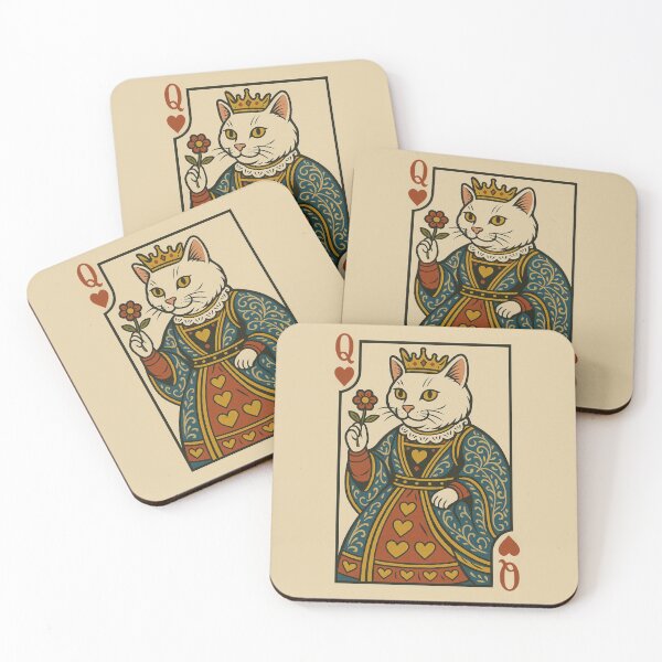 Item preview, Queen of Hearts – White Cat Playing Card designed and sold by Benja & Co..