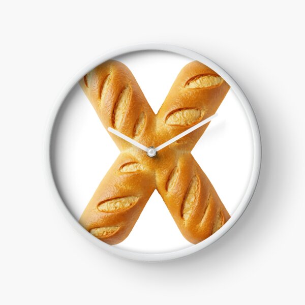 BREAD LETTER X Clock