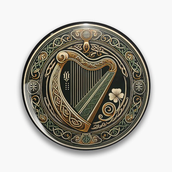 Item preview, Celtic Harp with Irish Knotwork  Traditional Gaelic Symbol designed and sold by AnalajiaDesigns.