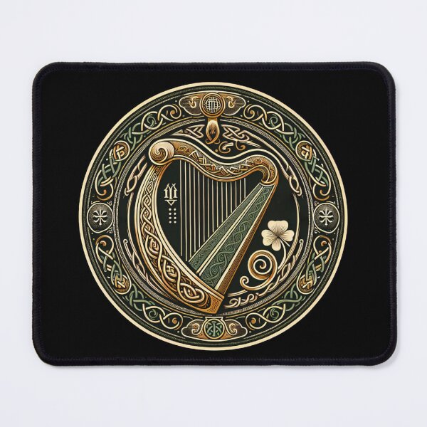 Item preview, Celtic Harp with Irish Knotwork Traditional Gaelic Symbol designed and sold by AnalajiaDesigns.