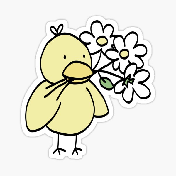 Item preview, Cute Easter Chick with Flowers designed and sold by Leila & the stars.