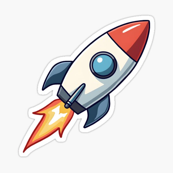 Cartoon Rocket Sticker