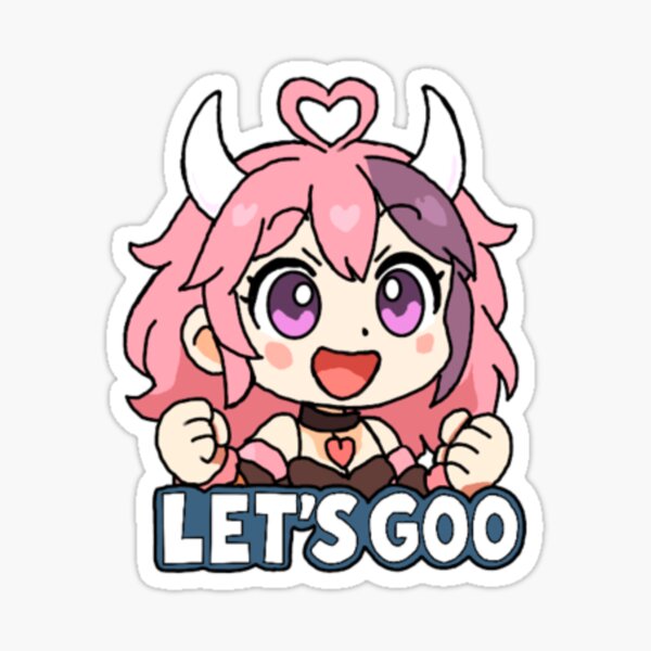 Item preview, Ironmouse Mario Party Style Sticker "LET'S GOO" designed and sold by Valcristortiz.