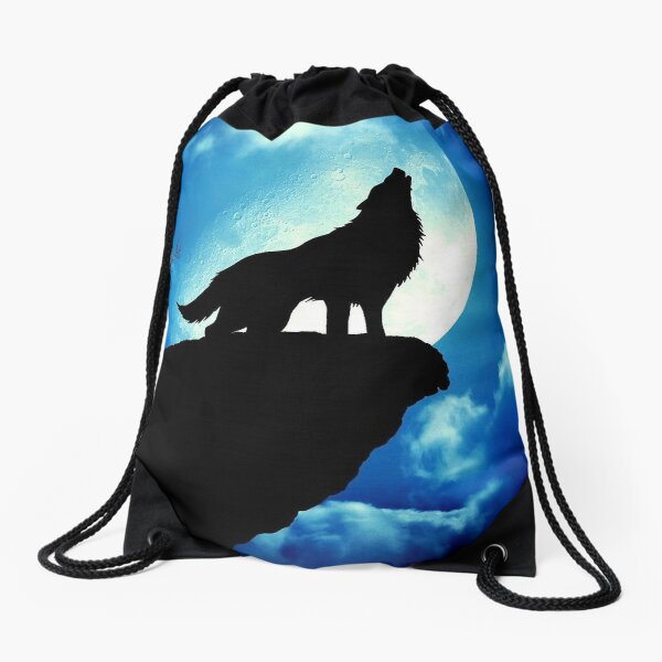 Mochilas Saco Fondos De Pantalla De Lobo Y Luna Redbubble