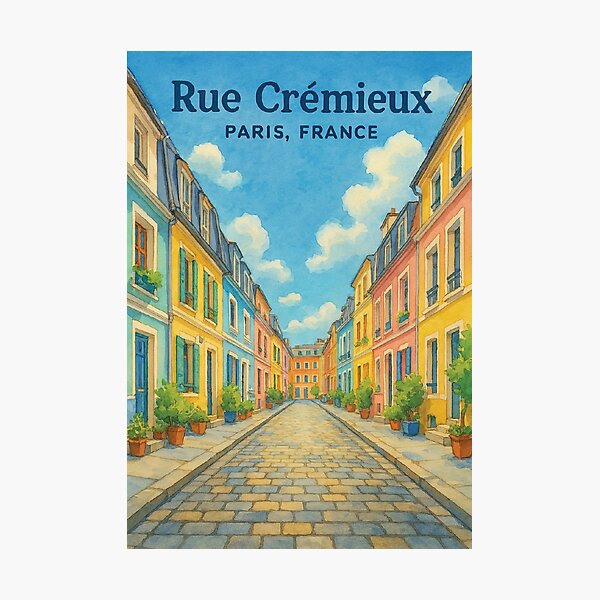 Aperçu de l'œuvre Rue Crémieux colorée à Paris créée et vendue par Era-of-Traveler.