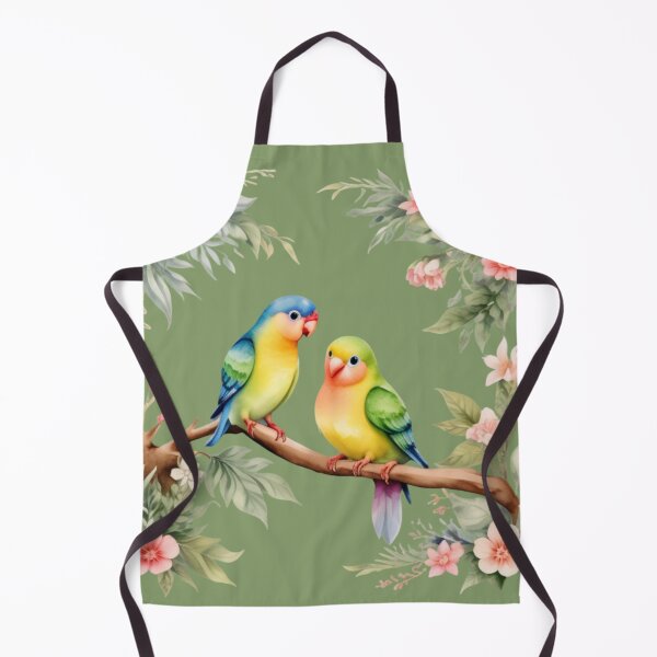 Item preview, Watercolor Lovebird Couple – Romantic Clipart with Floral Accents designed and sold by CharmingGarden.