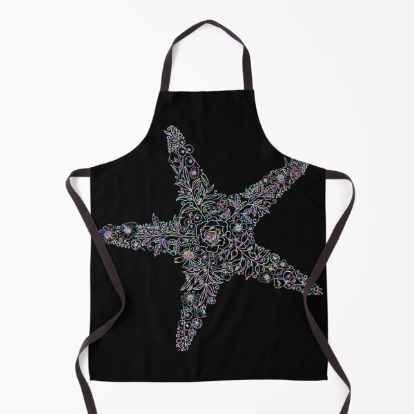 Item preview, Rainbow Starfish Colourful Floral Zentangle Sea Life - Black Version designed and sold by Chloe Lopez.