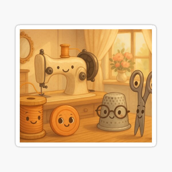 Item preview, Sewing machine and friends  designed and sold by Future Past Co. .