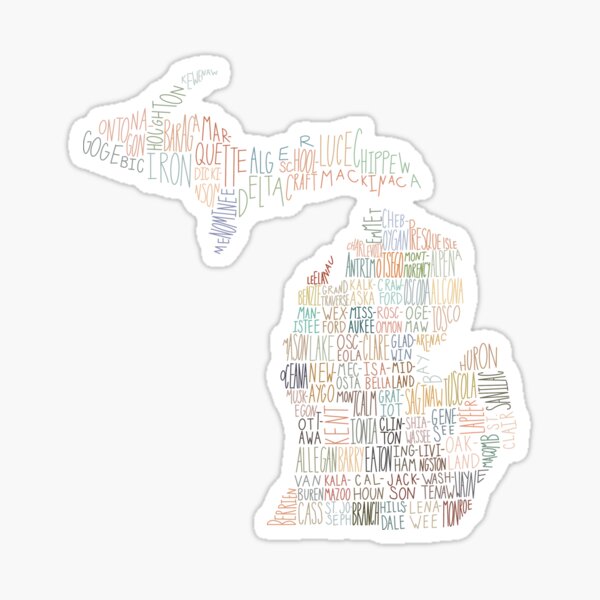 Artikel-Vorschau von Karte der Landkreise von Michigan, designt und verkauft von heyitsbreak.