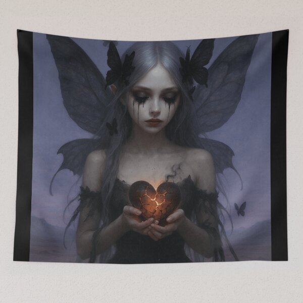 Item preview, Crying Goth Fairy With Broken Heart designed and sold by CailaStyle.