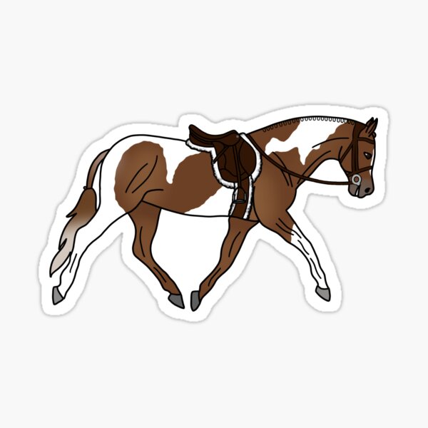 Item preview, Cheval de chasse Tobiano alezan designed and sold by Trotting Hooves.