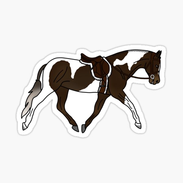Aperçu de l'œuvre Cheval de chasse Tobiano bai créée et vendue par Trotting Hooves.