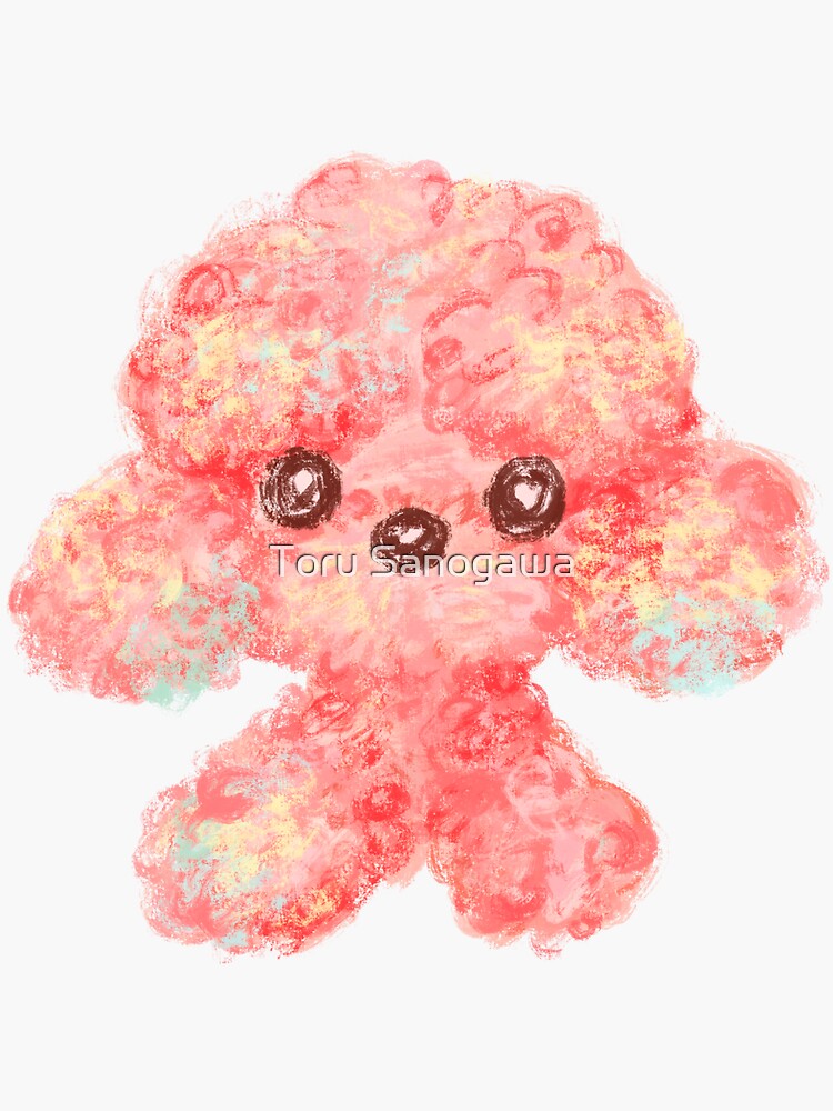 Thumbnail 3 of 3, Sticker, Pink Toy Poodle designed and sold by sanogawa.