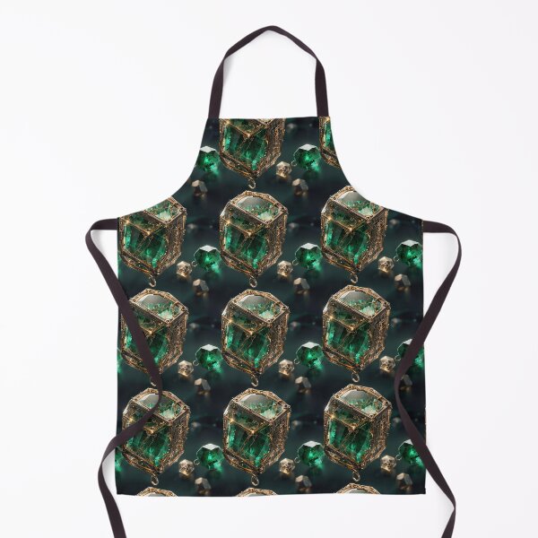Artikelvorschau, Aufwendiges Smaragd-Edelstein-Design, umhüllt von einem verzierten geometrischen Metallrahmen entworfen und verkauft von CoolPixels.