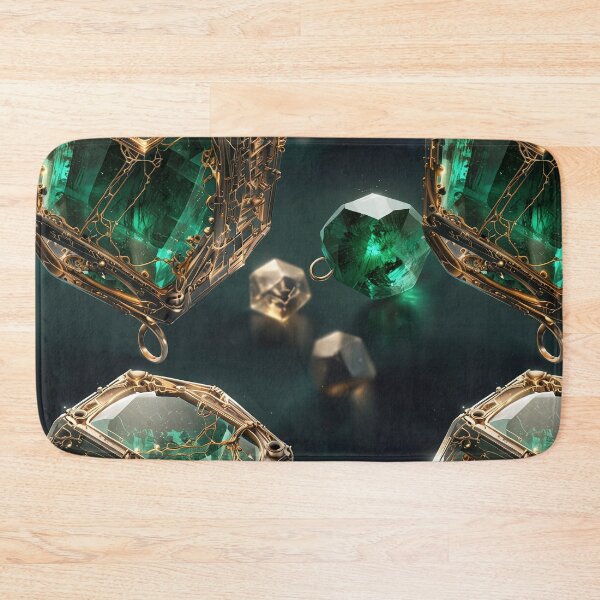 Item preview, Intricate Emerald Gem Design Encased in Ornate Metallic Geometric Framework designed and sold by CoolPixels.