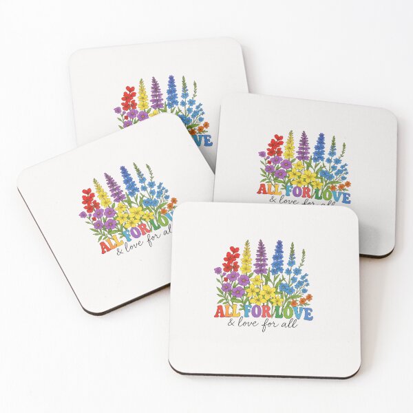 Item preview, All For Love & Love For All Inspirational Floral LGBT Pride designed and sold by facegm.