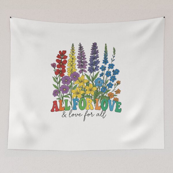 Item preview, All For Love & Love For All Inspirational Floral LGBT Pride designed and sold by facegm.