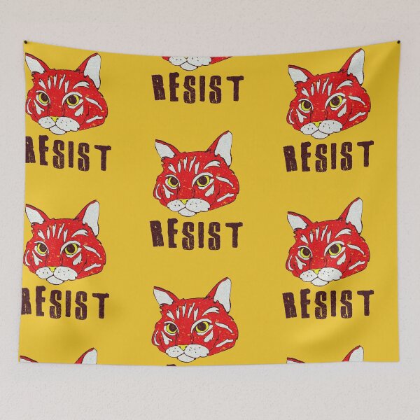 Item preview, resist cat designed and sold by crestfallenmermaid.