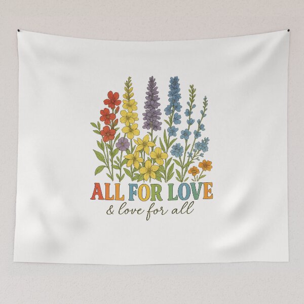 Item preview, All For Love & Love For All Inspirational Floral LGBT Pride designed and sold by facegm.