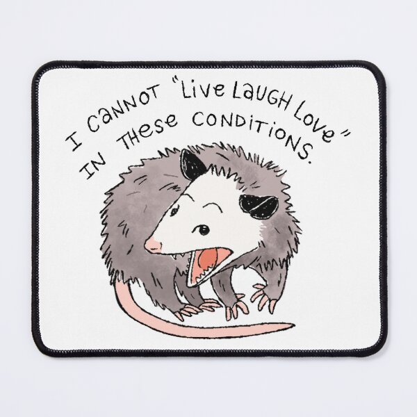 Aperçu de l'œuvre Opossum Live Laugh Love créée et vendue par heyouwitheface.
