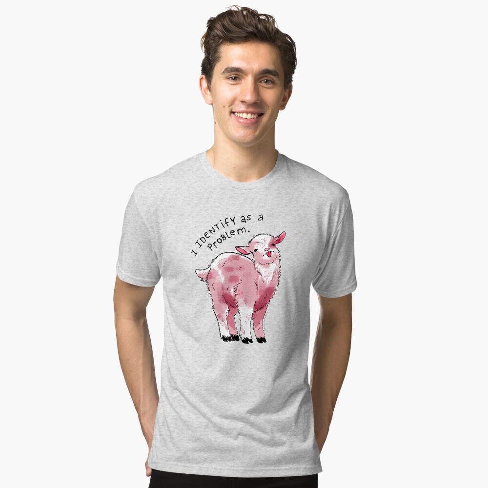 Vista previa del artículo con la obra «Camiseta de tejido mixto», diseñado y vendido por heyouwitheface.