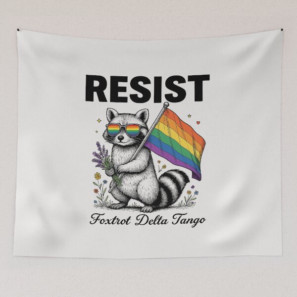 Item preview, Foxtrots Delta Tangos Funny LGBT Resist Raccoon Activism  designed and sold by facegm.