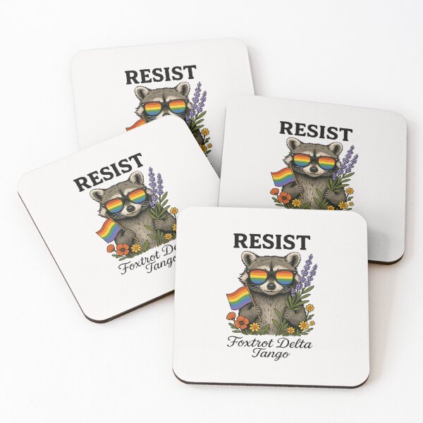 Item preview, Foxtrots Delta Tangos Funny LGBT Resist Raccoon Activism designed and sold by facegm.