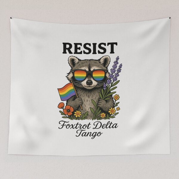 Item preview, Foxtrots Delta Tangos Funny LGBT Resist Raccoon Activism designed and sold by facegm.