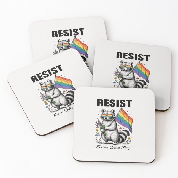 Item preview, Foxtrots Delta Tangos Funny LGBT Resist Raccoon Activism designed and sold by facegm.