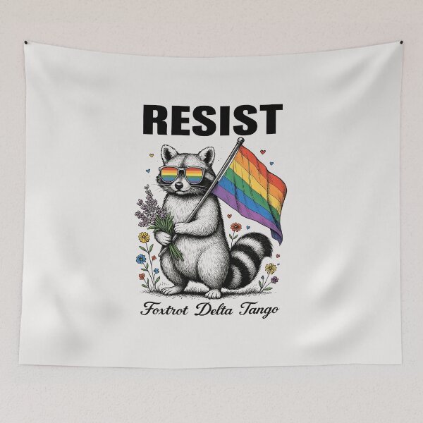 Item preview, Foxtrots Delta Tangos Funny LGBT Resist Raccoon Activism designed and sold by facegm.