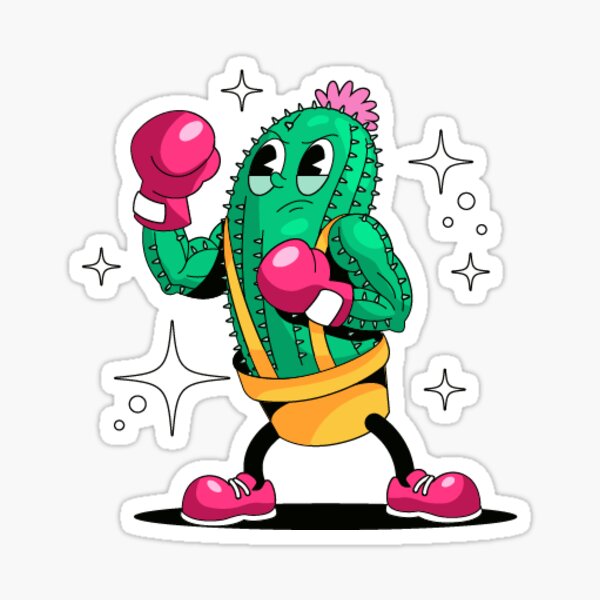 Vista previa del artículo con la obra «Boxing Cactus», diseñado y vendido por VerboShop.