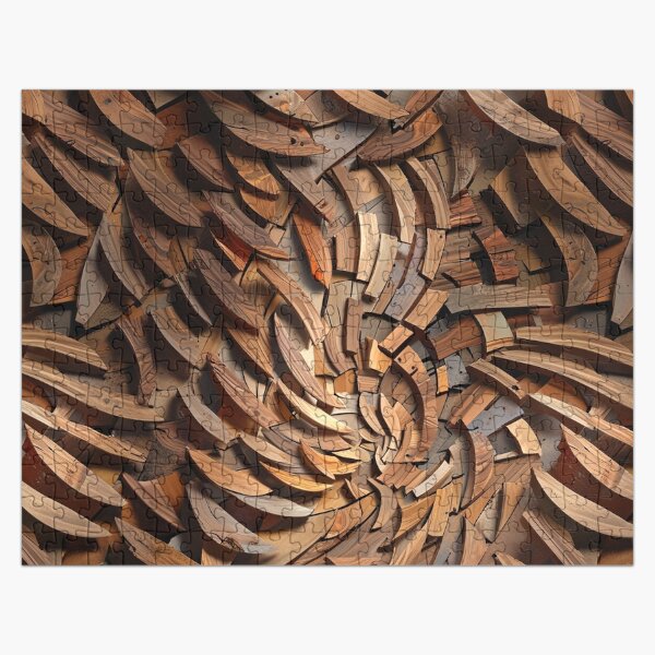 Item preview, Abstract Brown Wooden Pieces with Artistic Geometric Arrangement designed and sold by CoolPixels.
