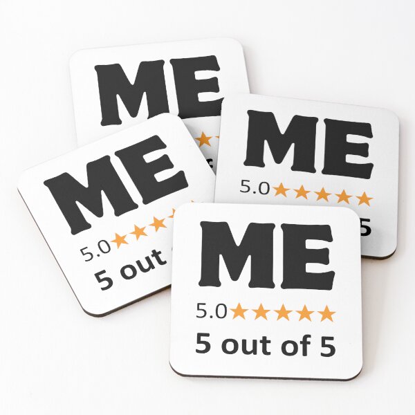 Item preview, Me 5.0 Stars Rated 5 out of 5 Mug – Funny Self-Love and Morning Motivation Design designed and sold by caFUNated.