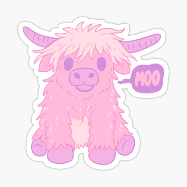 Item preview, Pastel Highland Cow Saying Moo designed and sold by Jess.a.creates.