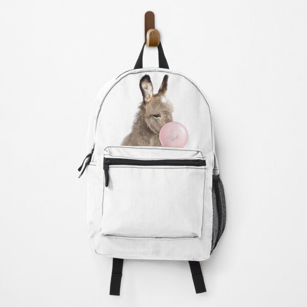 Item preview, Baby Donkey Blowing Pink Bubble Gum, Baby Girl, Kids, Nursery, Baby Animals Art Print by Synplus designed and sold by synplus.