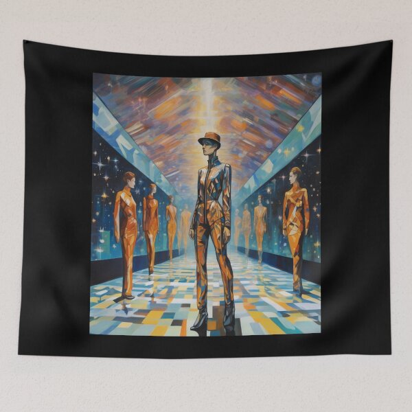 Item preview,  "Futuristic Catwalk: Shifting Geometries and Flashing Stars" designed and sold by Artisticanvas.