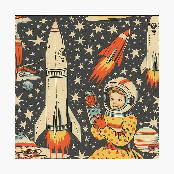Item preview, Blast Off! 1950s Sci-Fi Kid in Space designed and sold by Skolyak.