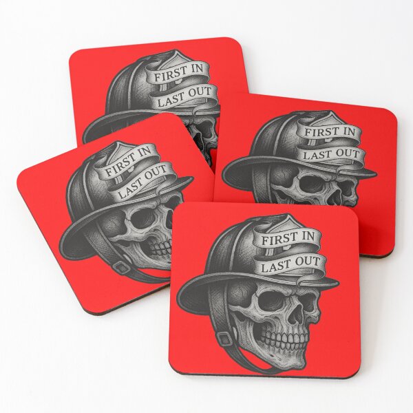 Item preview, First In, Last Out. Firefighter Skull designed and sold by TrashCultSupply.