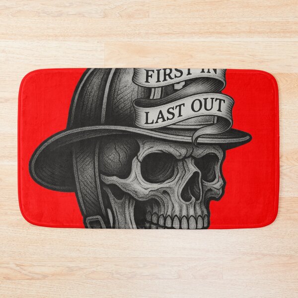 Item preview, First In, Last Out. Firefighter Skull designed and sold by TrashCultSupply.