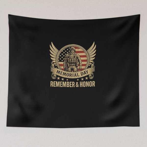 Item preview, Memorial Day Remember Honor Vintage Patriotic American Flag  designed and sold by diyoor.