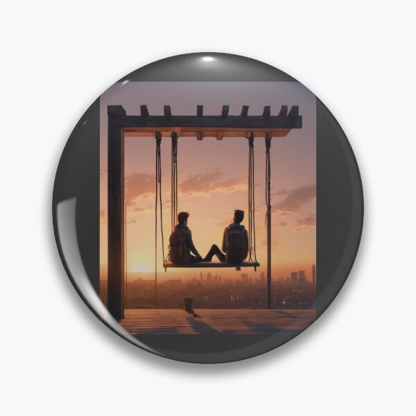 Item preview, "Sunset Serenity: Travelers on the Urban Hostel Rooftop" designed and sold by Artisticanvas.