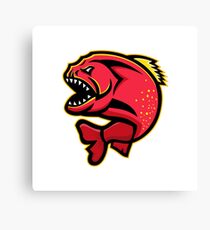 Piranha Sports Mascot Canvas Print