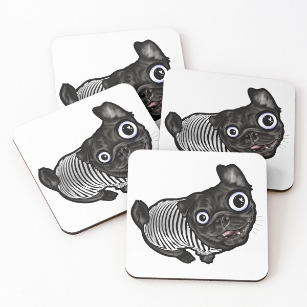 Item preview, Black pug striped shirt designed and sold by turddemon.
